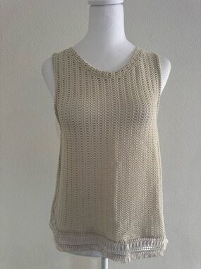 Old Navy Open-Weave Knit Tank Top in Beige